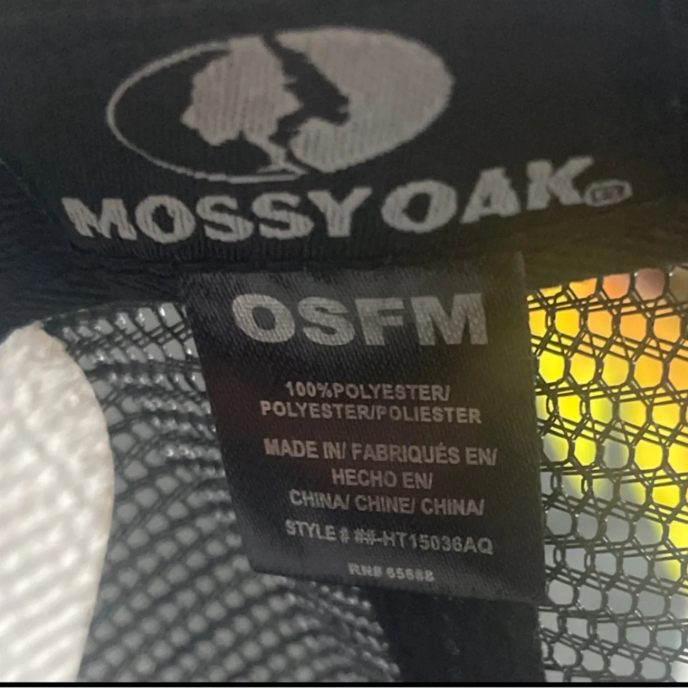 Mossy Oak‎ ✨Men's Snapback Mesh Cap OSFM Polyester Twill Black NWT